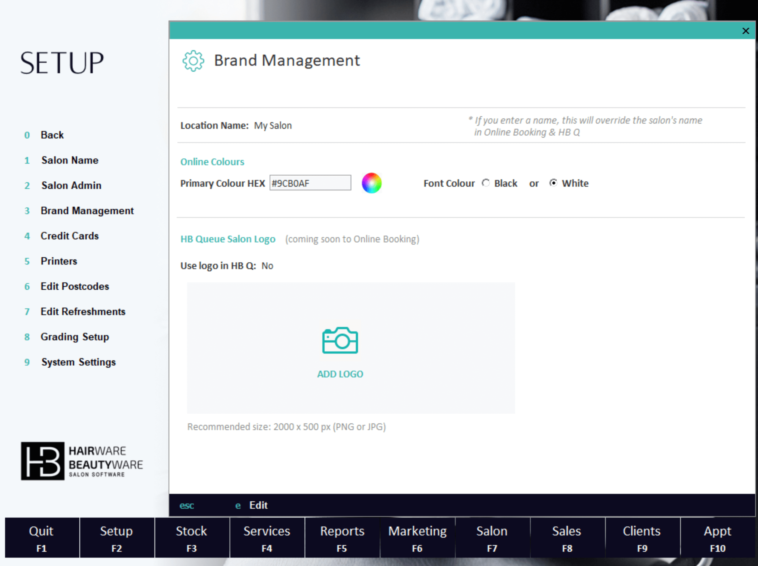 Brand Management Screen
